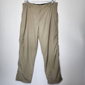 REI mens 40 32 beige hiking nylon pants upf 50